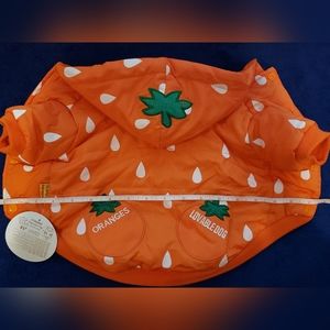 NWT Puppy Reversible Orange Raindrop Polka Dot Orange Puffer with Hood Size S